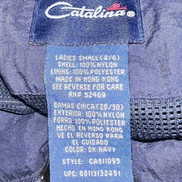 Catalina Women's Navy Windbreaker Jacket Vintage Small EUC - Picture 6 of 7
